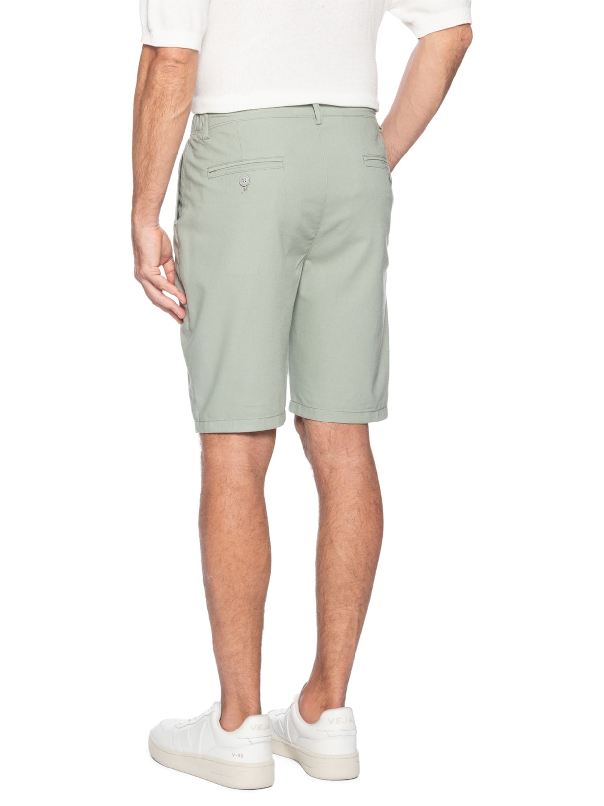 Bermuda Masculina Social Cós Elástico E Cordão Verde '2 Essential