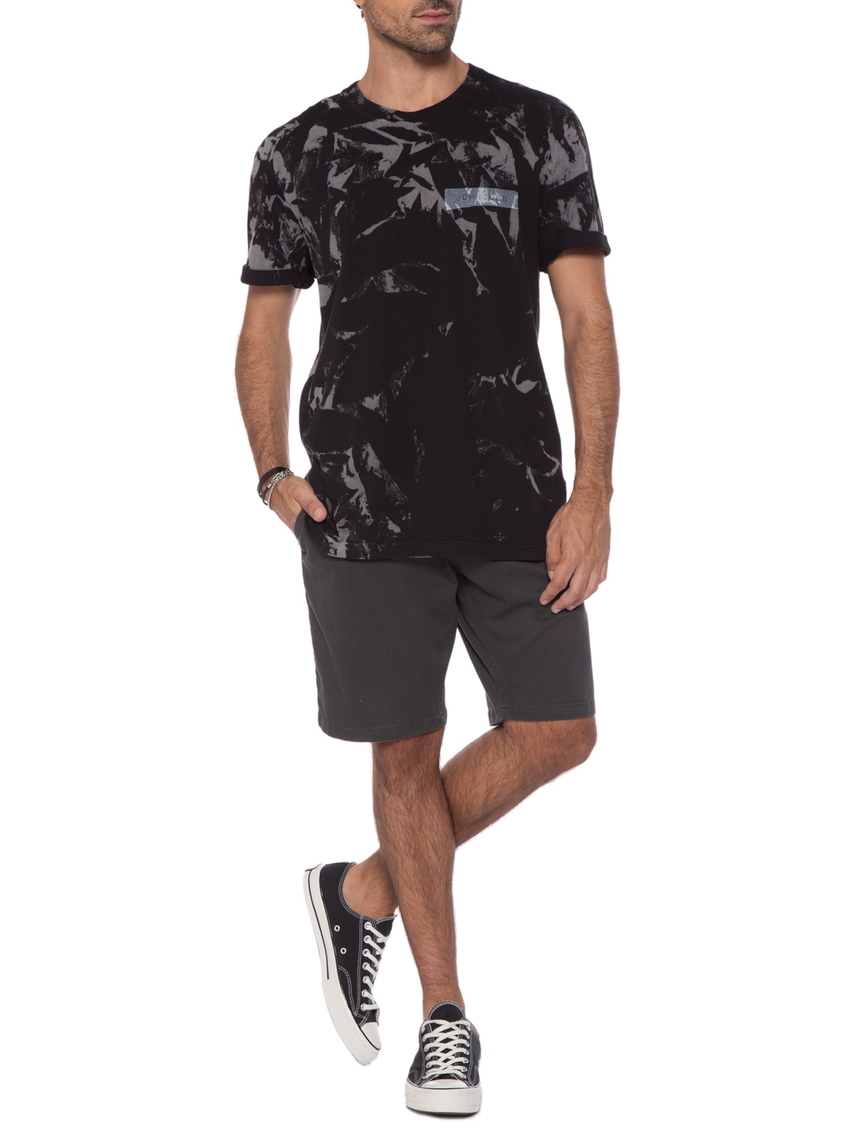 Bermuda Masculina Straight Inglaterra Cinza John John