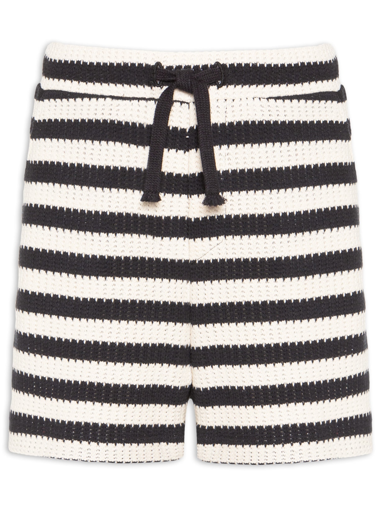 Bermuda Masculina Stripes Knit - Preto