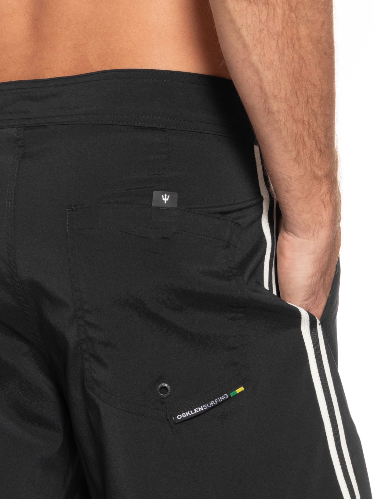 Bermuda Masculina Surf Aquaone Flex Stripes Preto Osklen