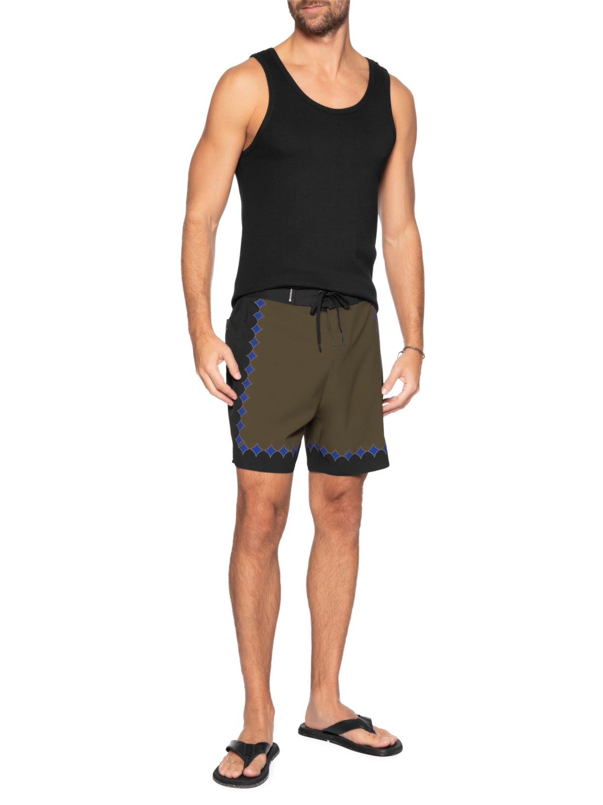 Bermuda Masculina Surf Aquaone Flex Vertex A7 Marrom Osklen