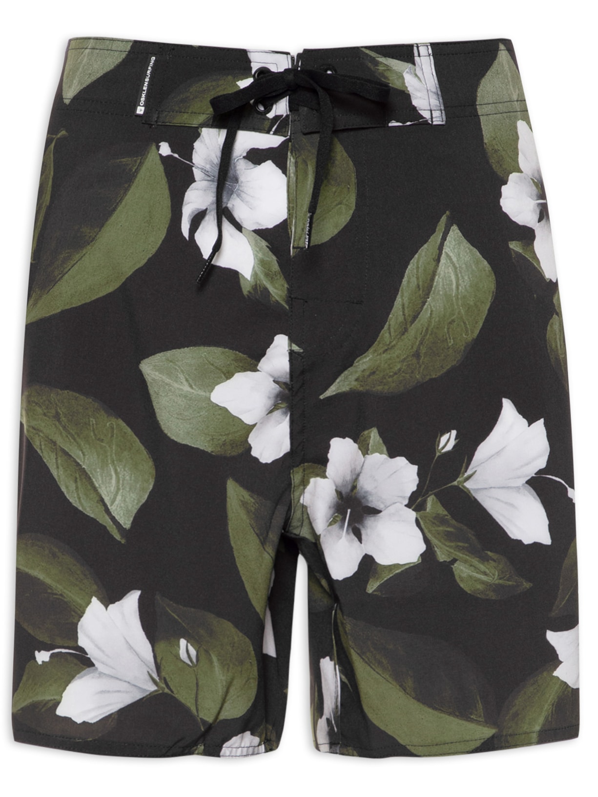 Bermuda Masculina Surf Floral Acqua - Preto