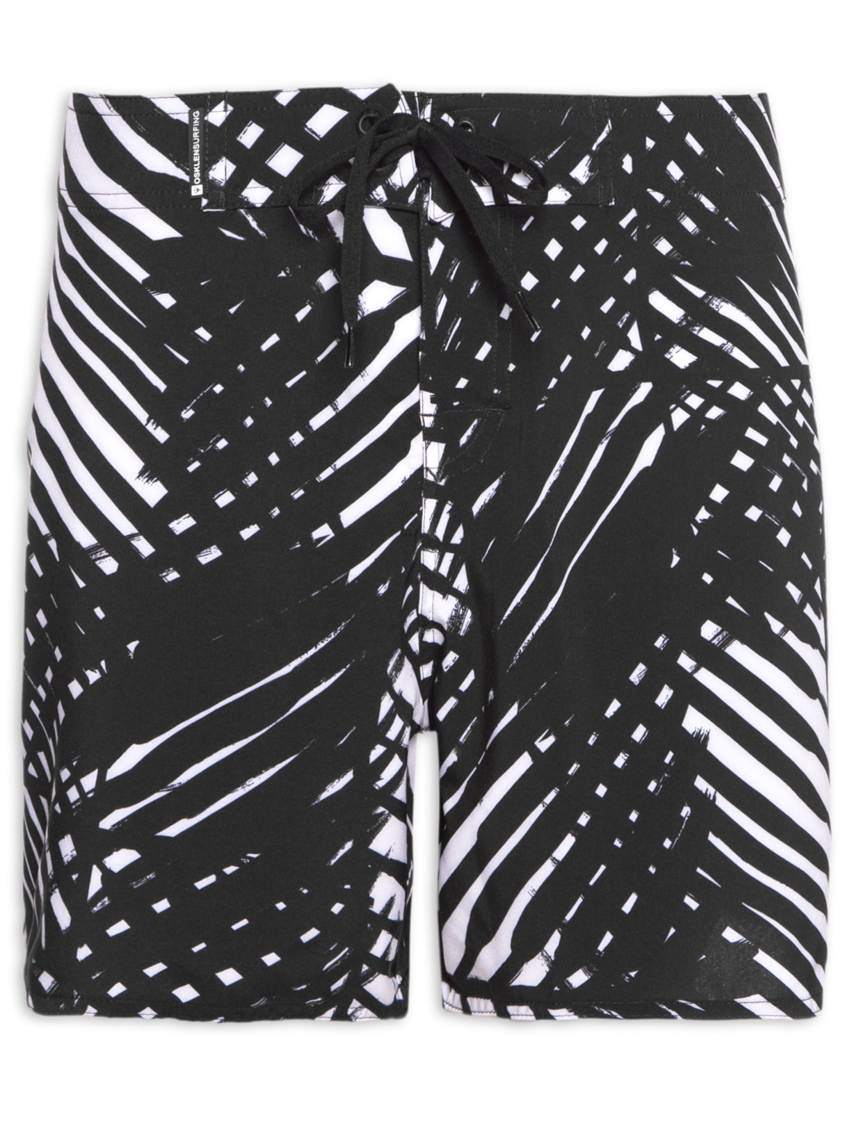 Bermuda Masculina Surf Folhagem Grid - Branco