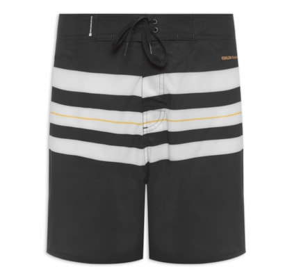 Bermuda Masculina Surf Longboard - Preto E Branco
