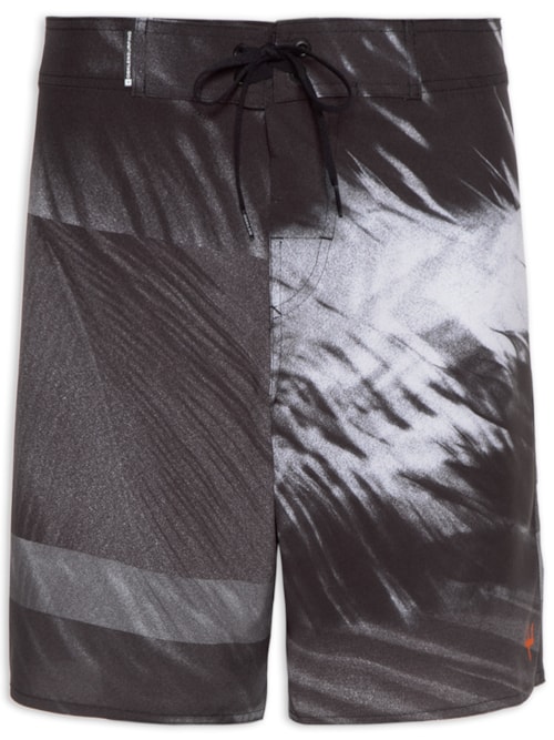 Bermuda Masculina Surf Palmleaf Noise - Preto