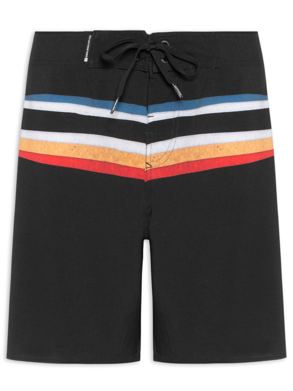Bermuda Masculina Surf Tropicalia Stripes - Preto