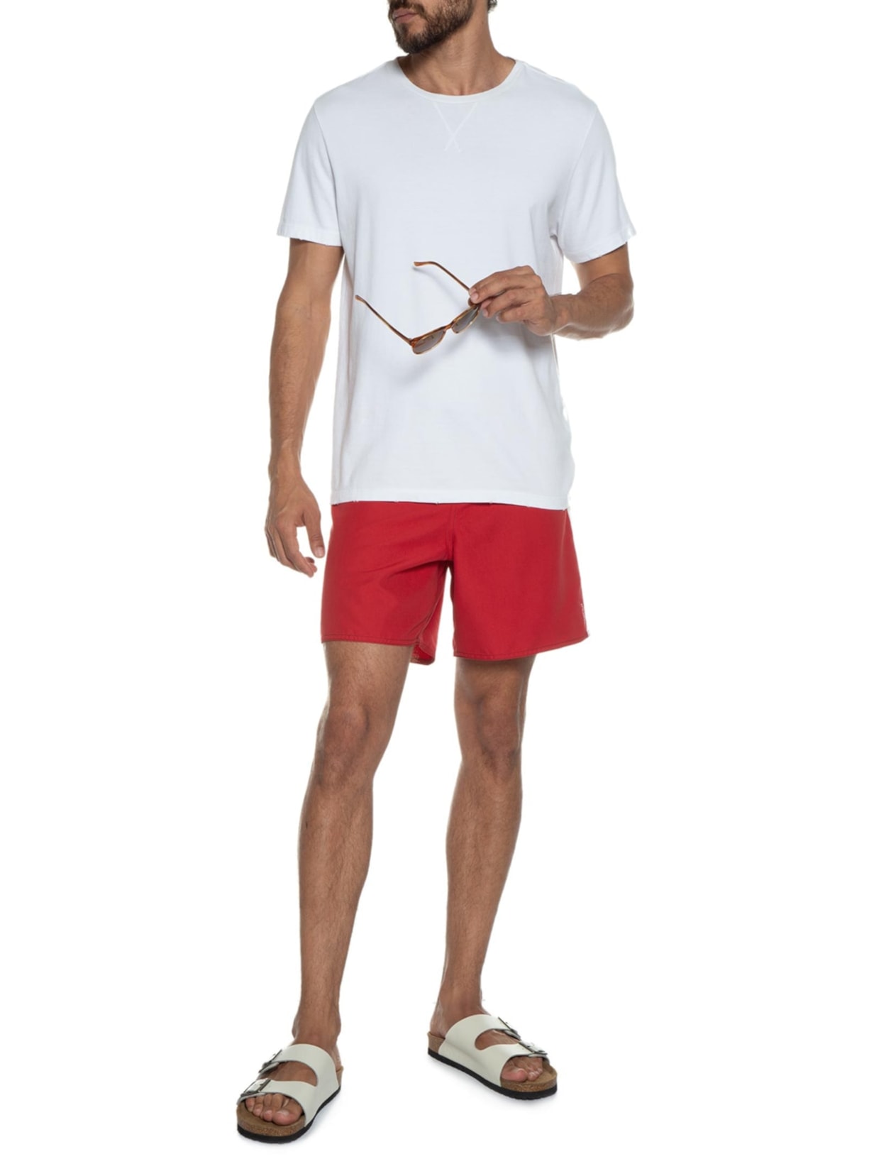 Bermuda Masculina Surf Urban Stripes Vermelho Osklen