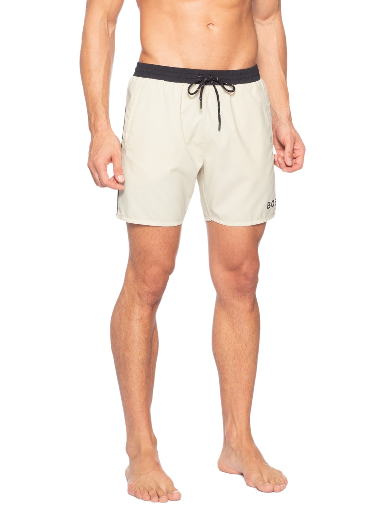 Bermuda Masculina Swim Quick-Dry Starfish Branco Boss