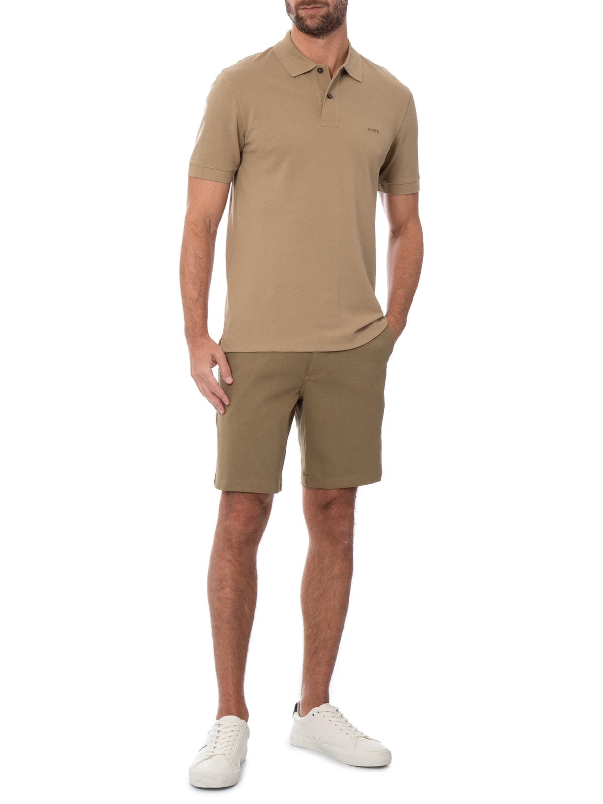 Bermuda Masculina Tech 247 Bege Oficina Reserva