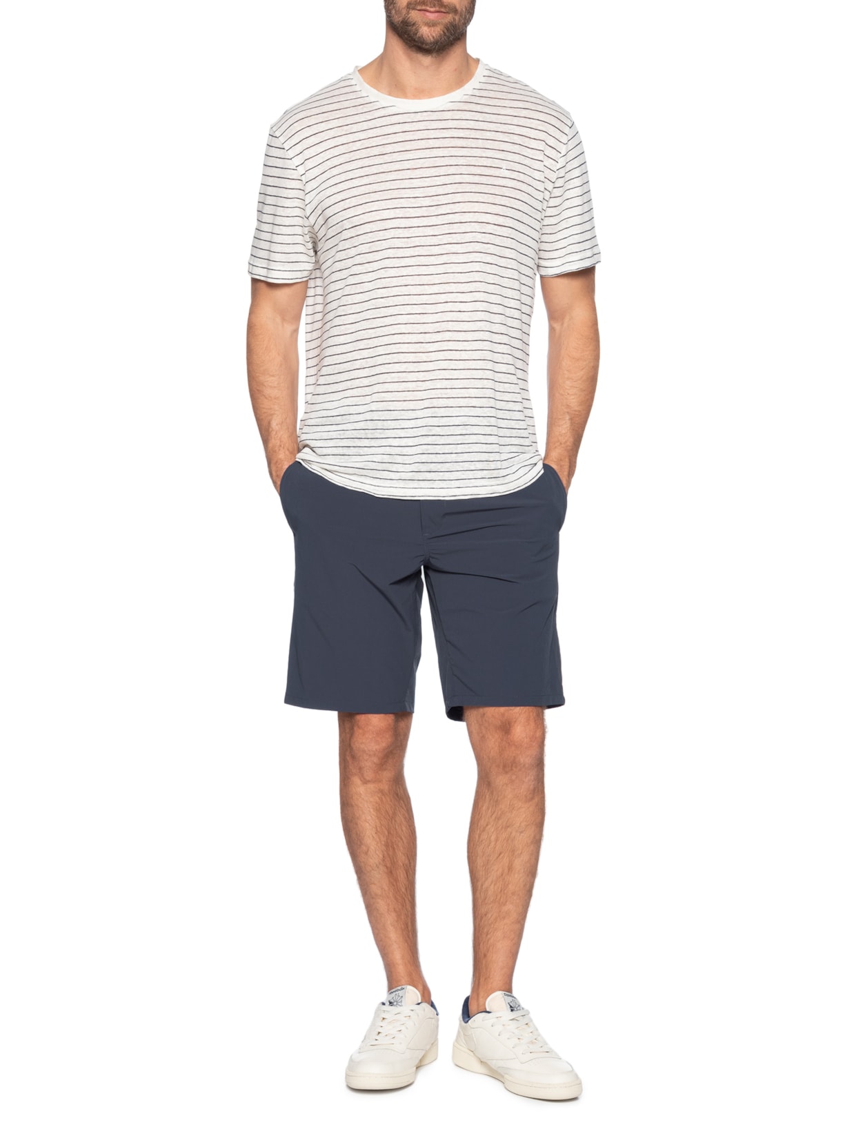 Bermuda Masculina Tech Fivela Lateral Cinza Sergio K