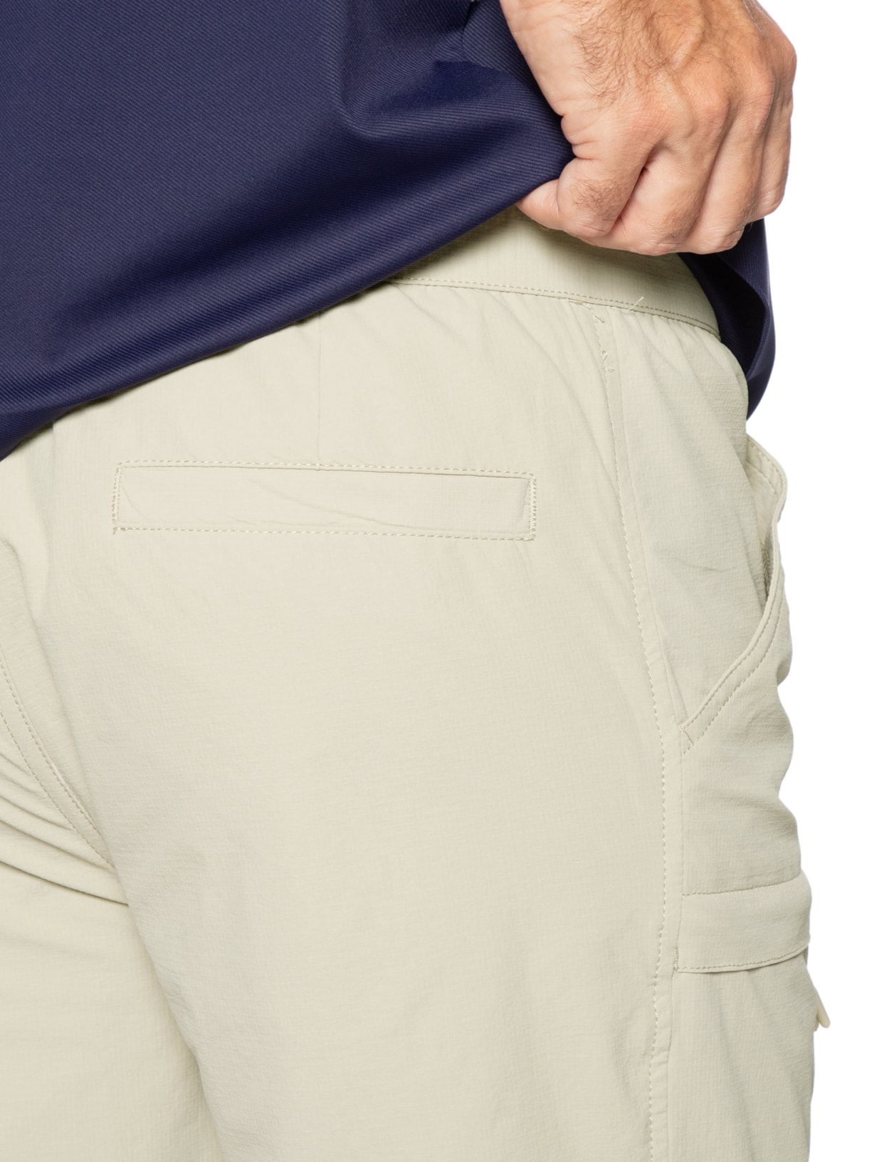 Bermuda Masculina Tech Grid Bege '2 Essential