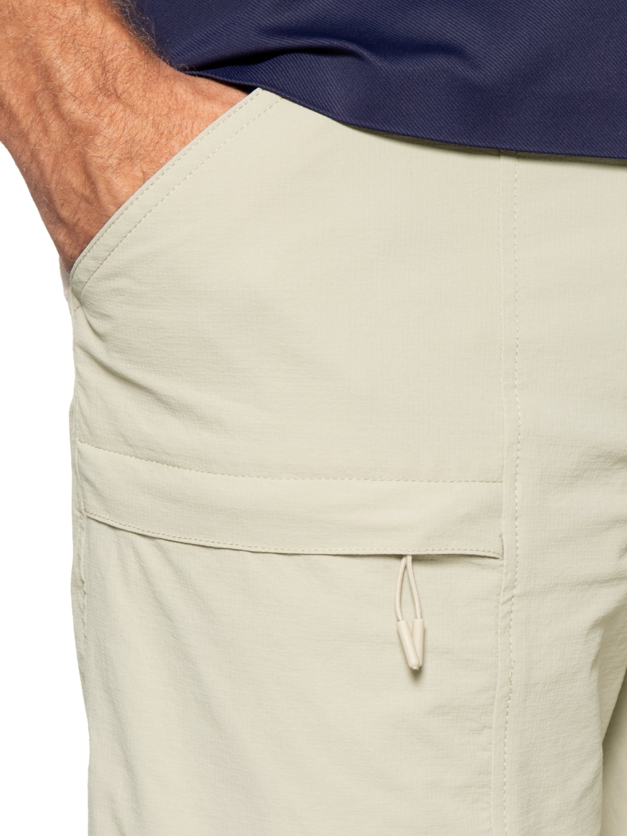 Bermuda Masculina Tech Grid Bege '2 Essential