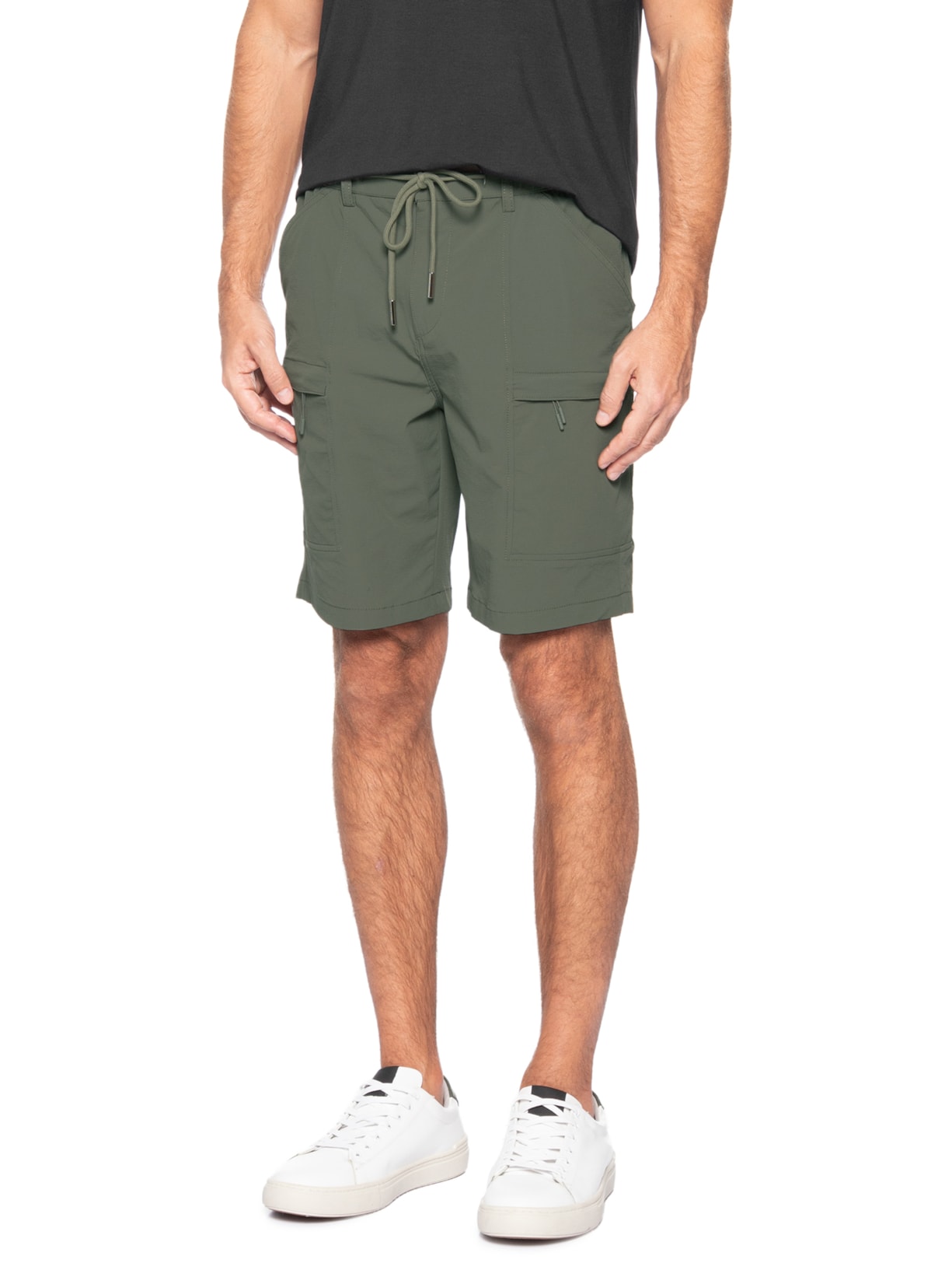 Bermuda Masculina Tech Grid Verde '2 Essential