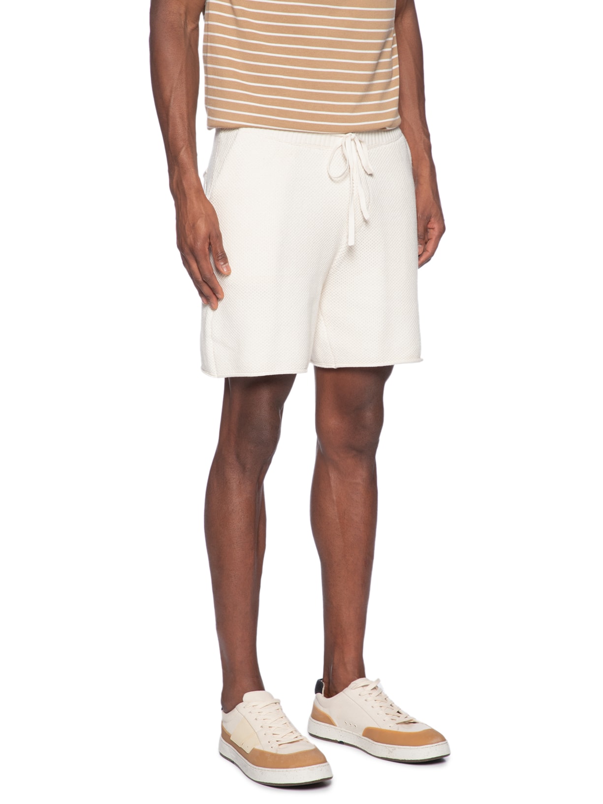 Bermuda Masculina Tricot Corda New Off White Foxton