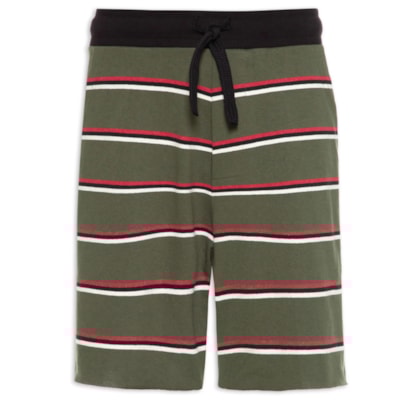 Bermuda Masculina Tropical Stripes - Verde