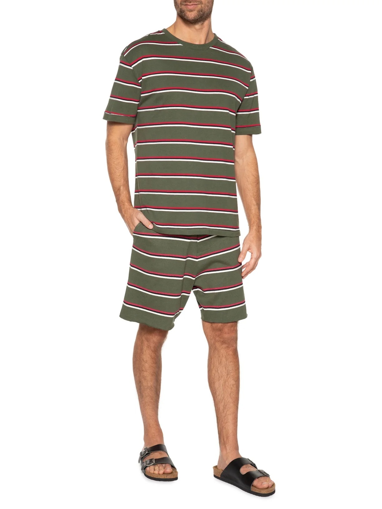 Bermuda Masculina Tropical Stripes Verde Osklen