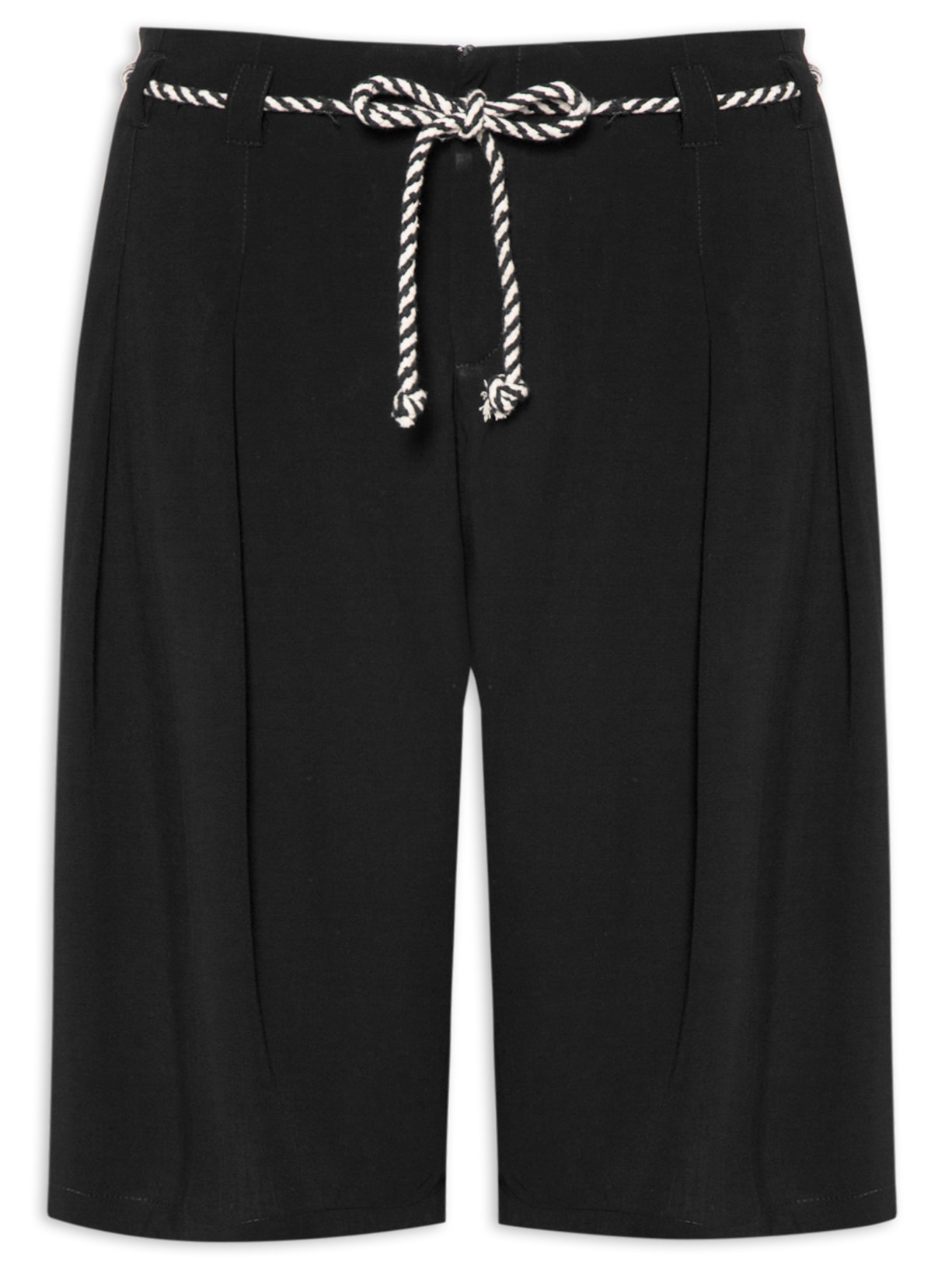 Bermuda Masculina Viscose Pregas - Preto