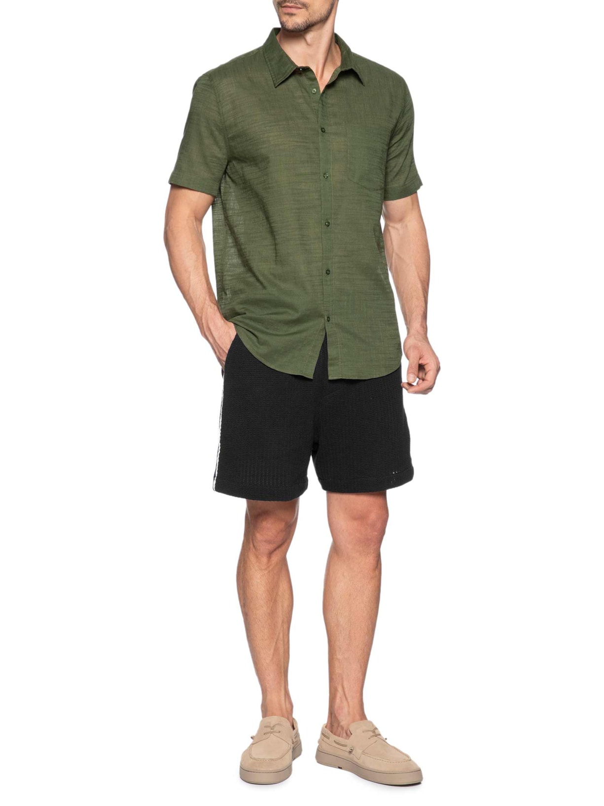 Bermuda Moletom Masculina Heritage Preto Osklen