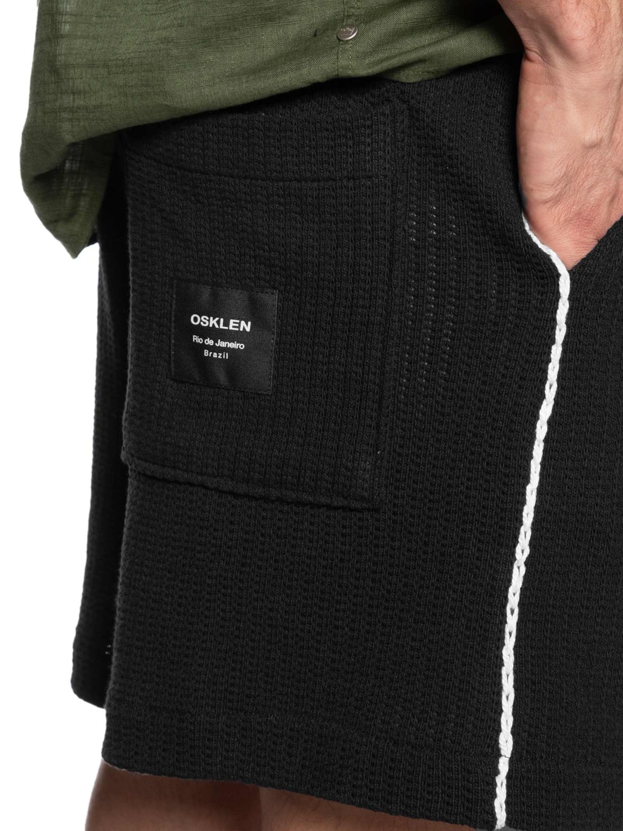 Bermuda Moletom Masculina Heritage Preto Osklen