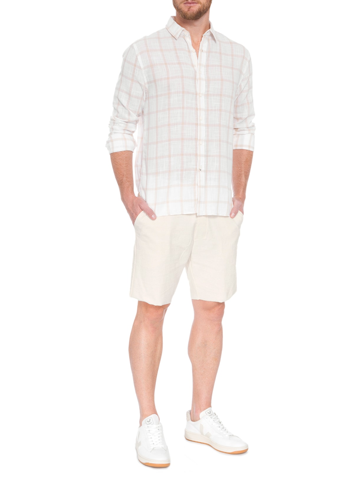 Bermuda Moletom Masculina Rustic E-Basics Off White Osklen