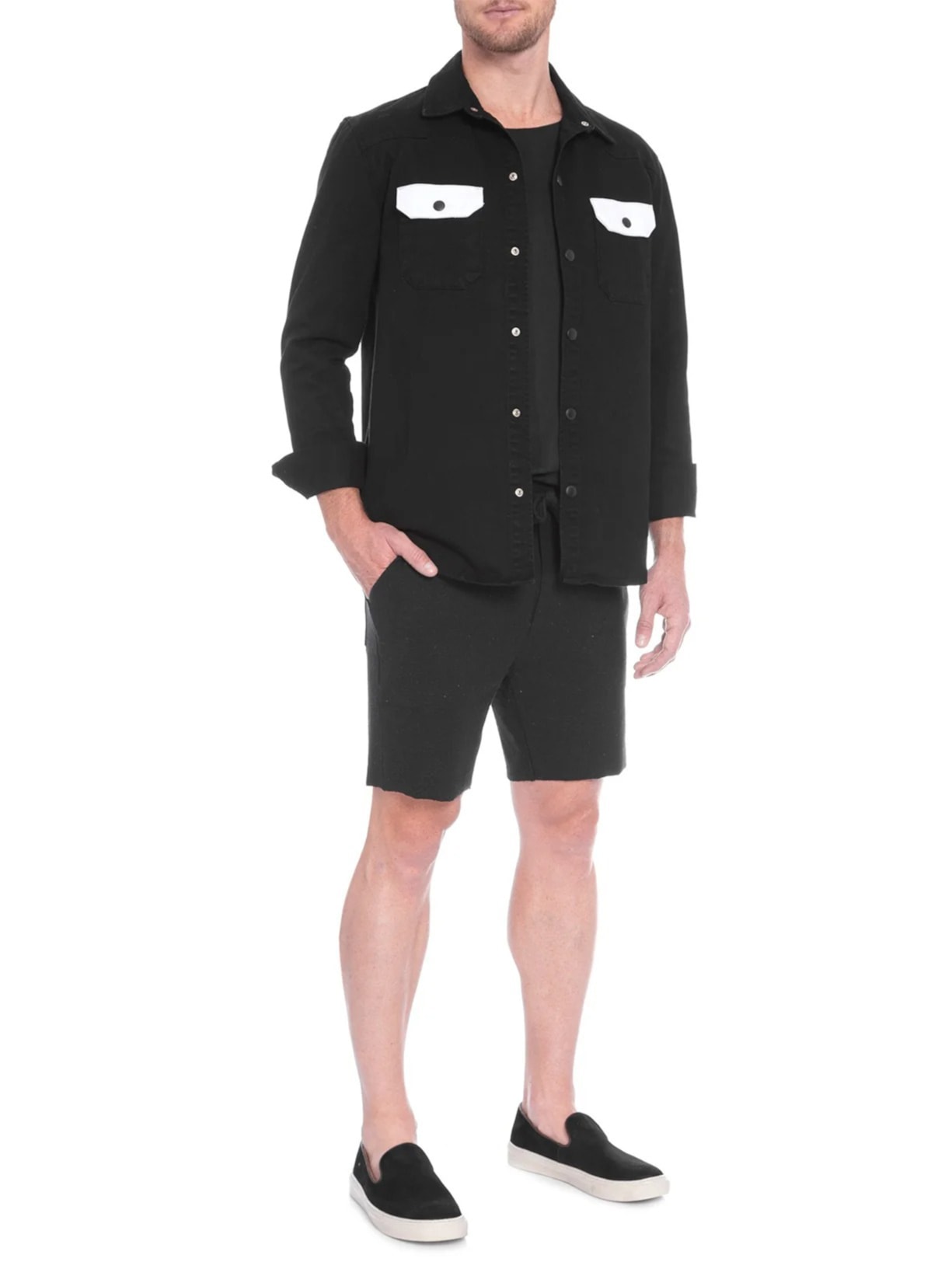 Bermuda Moletom Masculina Rustic E-basics Preto Osklen