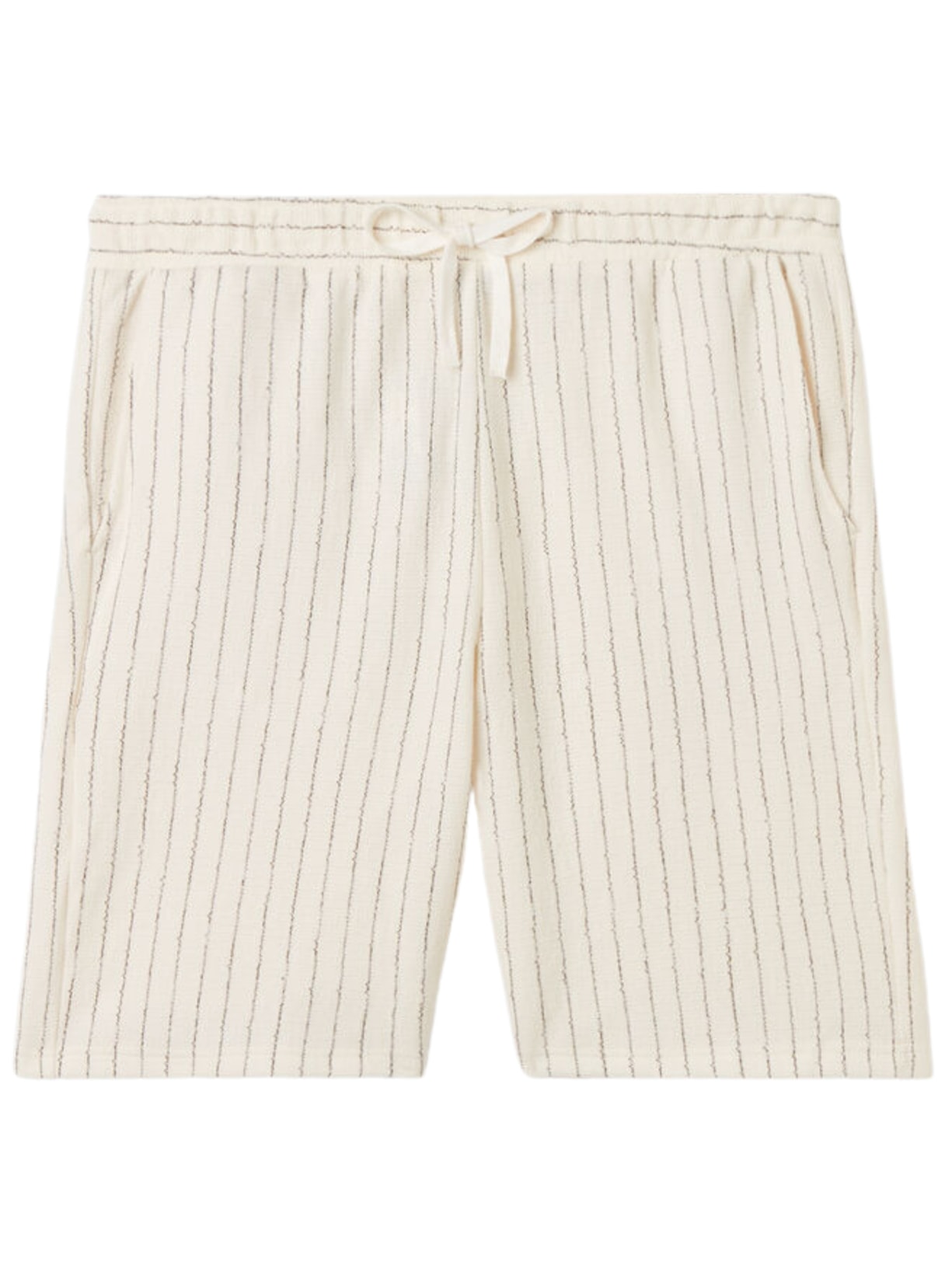 Bermuda Risca De Giz Em Algodão - Off-White