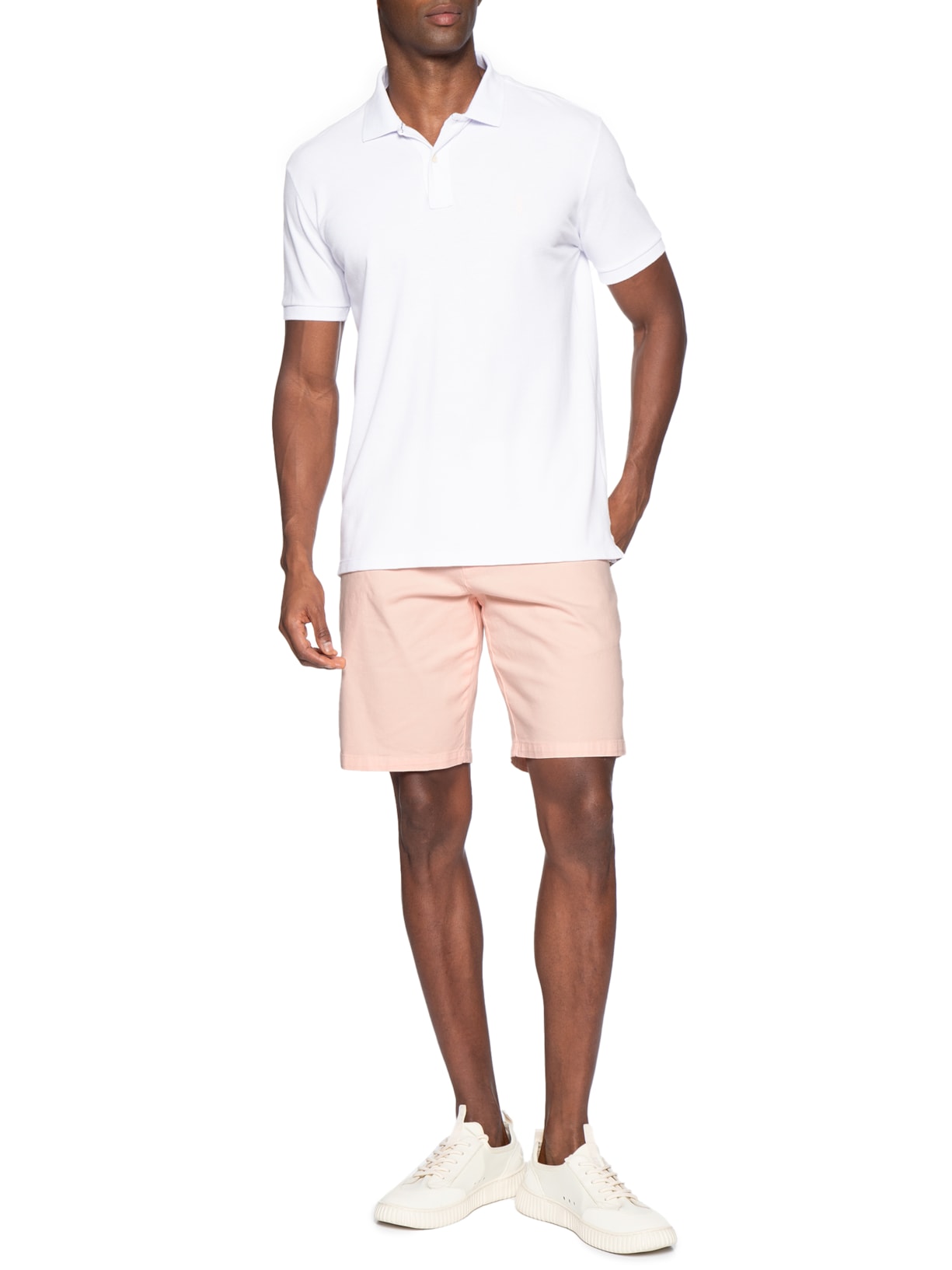 Bermuda Sarja Casual Iron Masculina Rosa Reserva