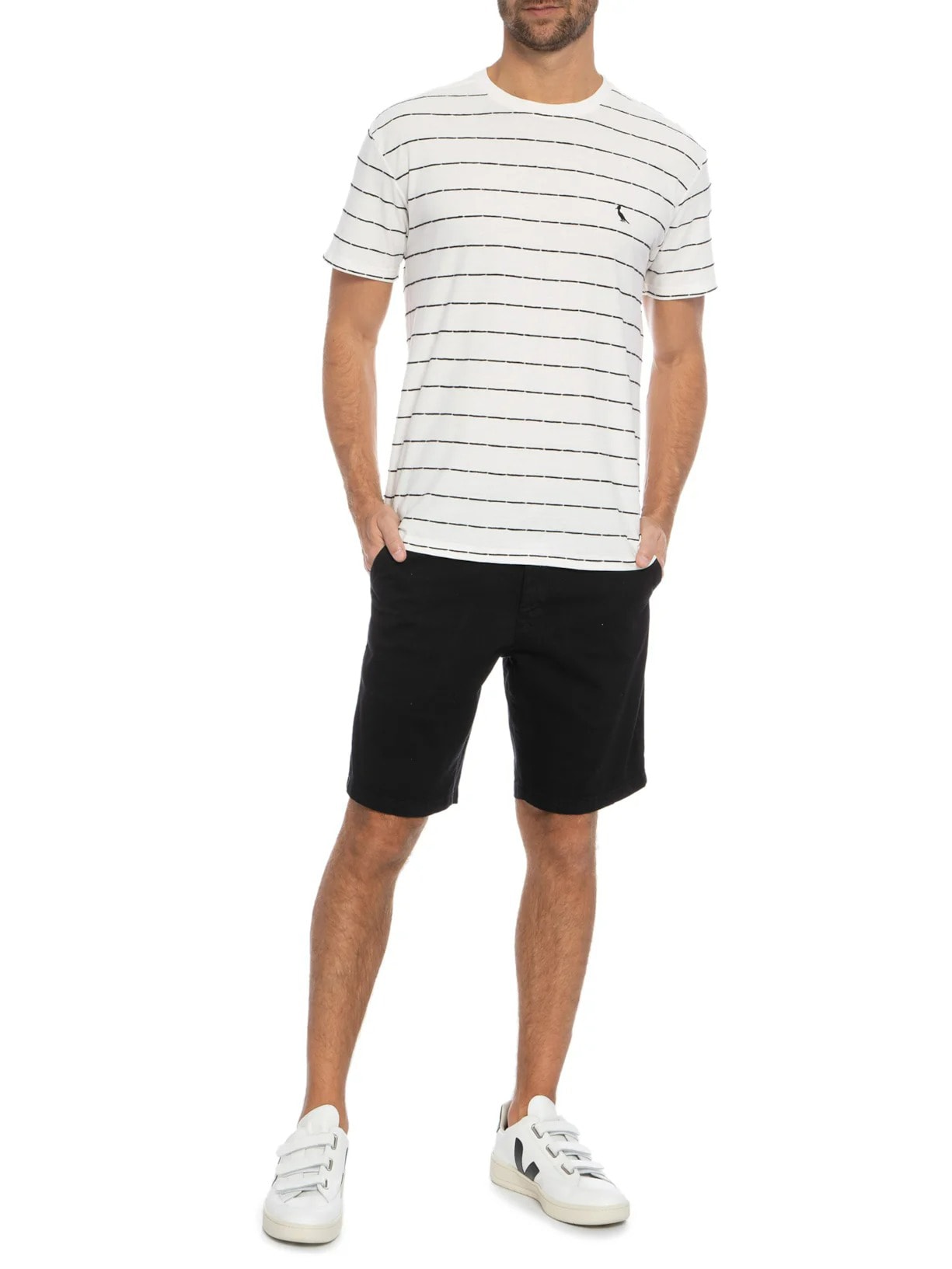 Bermuda Sarja Casual Masculina PF Iron Continuo Preto Reserva