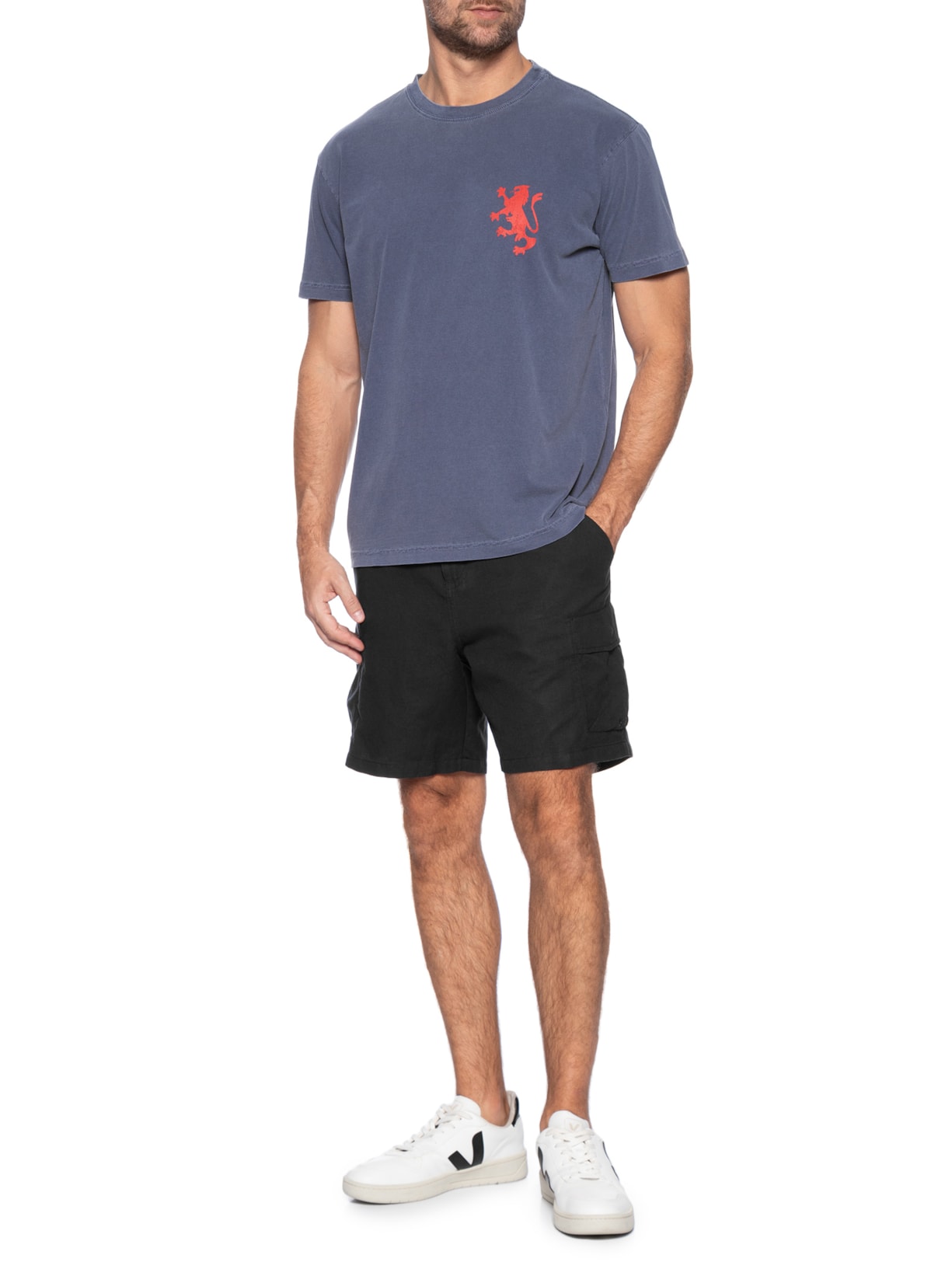 Bermuda Sarja Masculina Cristal Flow Preto Osklen