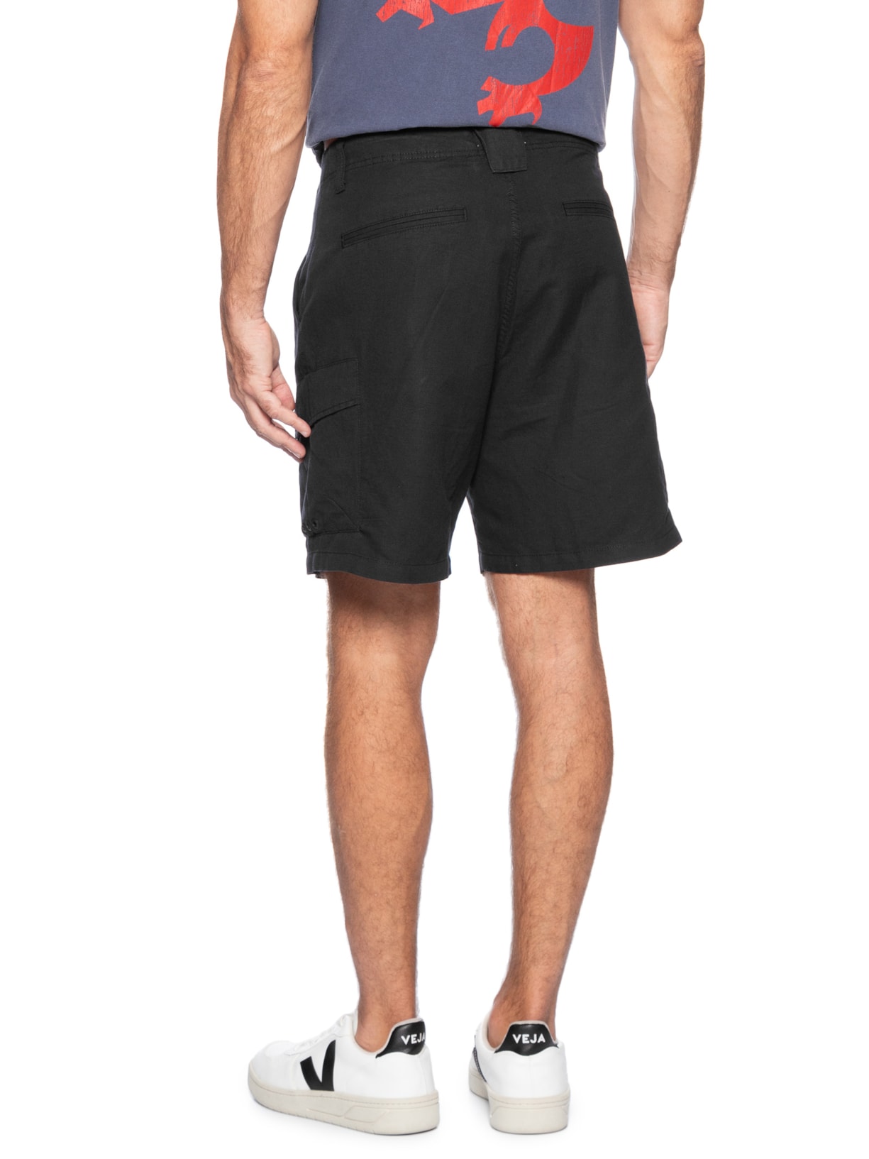 Bermuda Sarja Masculina Cristal Flow Preto Osklen