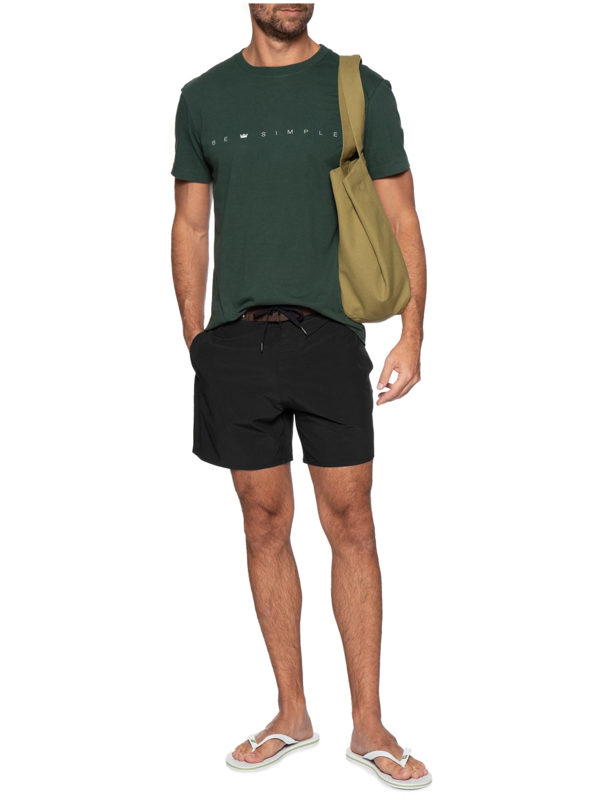 Bermuda Surf Masculina Aquaone Flex Preto Osklen