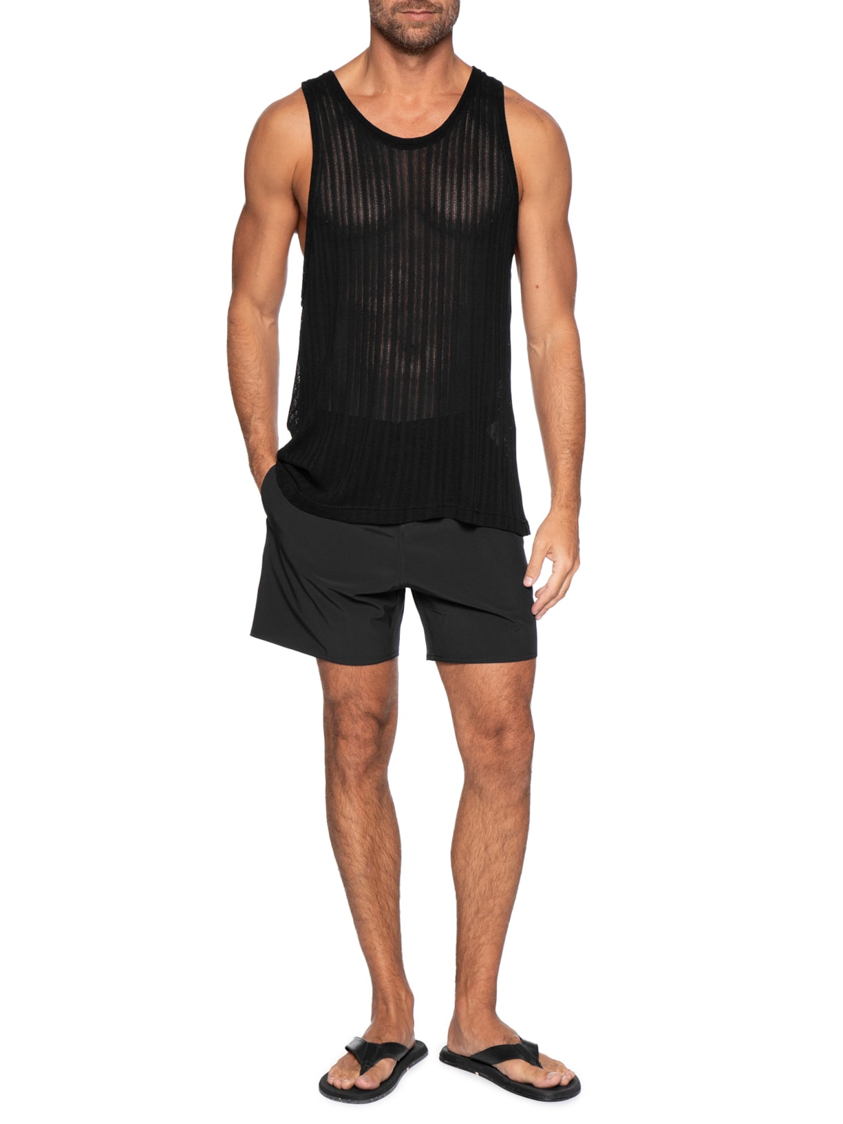 Bermuda Surf Masculina Aquaone Flex Preto Osklen