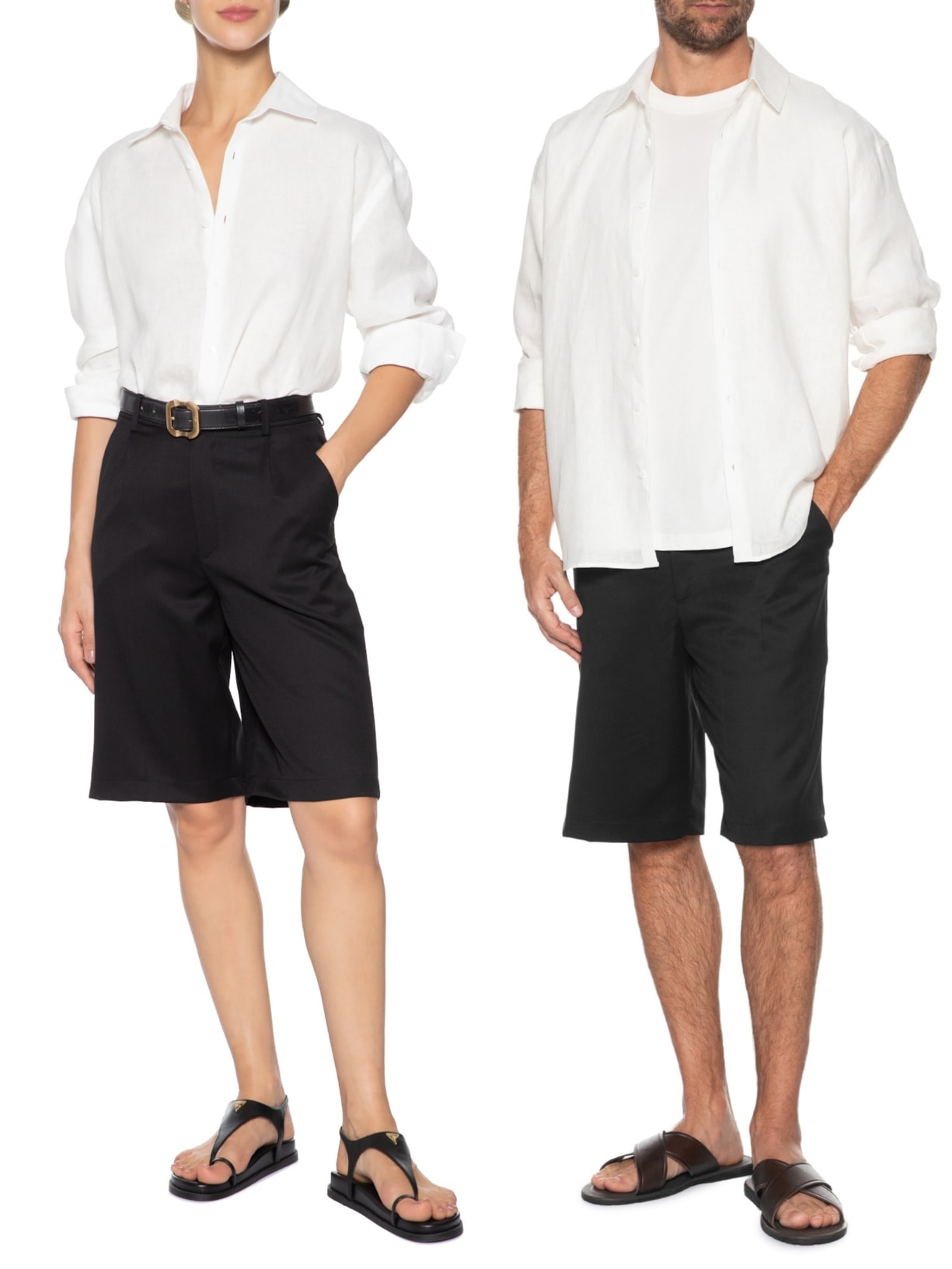 Bermuda Unissex Alfaiataria Piola Preto Cohí