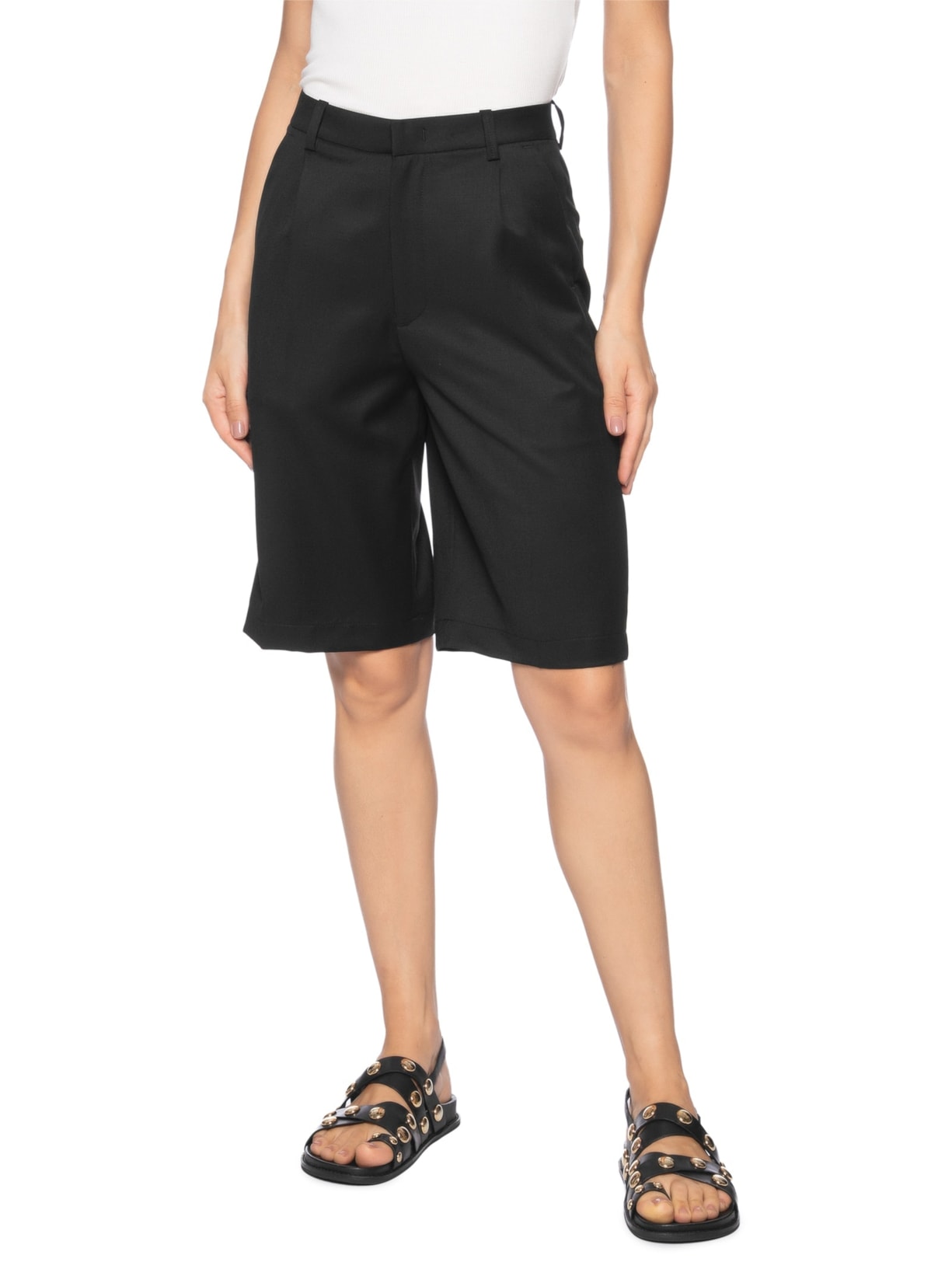 Bermuda Unissex Alfaiataria Piola Preto Cohí