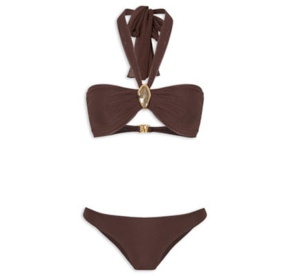Bikini Aura Tule - Marrom