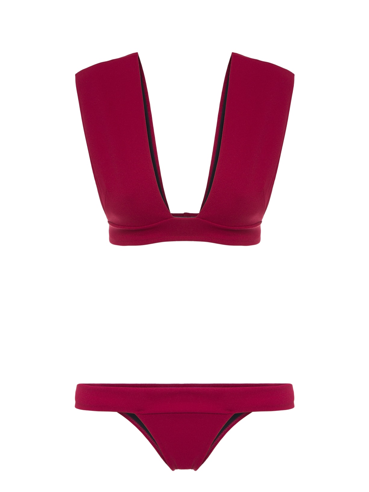 Bikini Malha V Crepe - Vinho