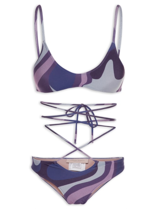 Biquíni Alça Amarração Wave - Roxo
