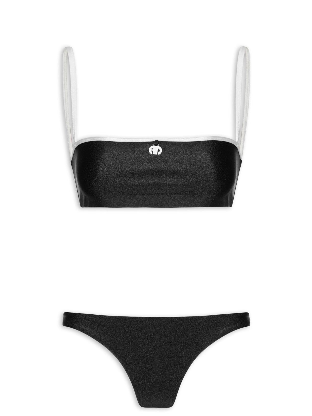 Biquíni Alça Detalhe Bicolor - Preto