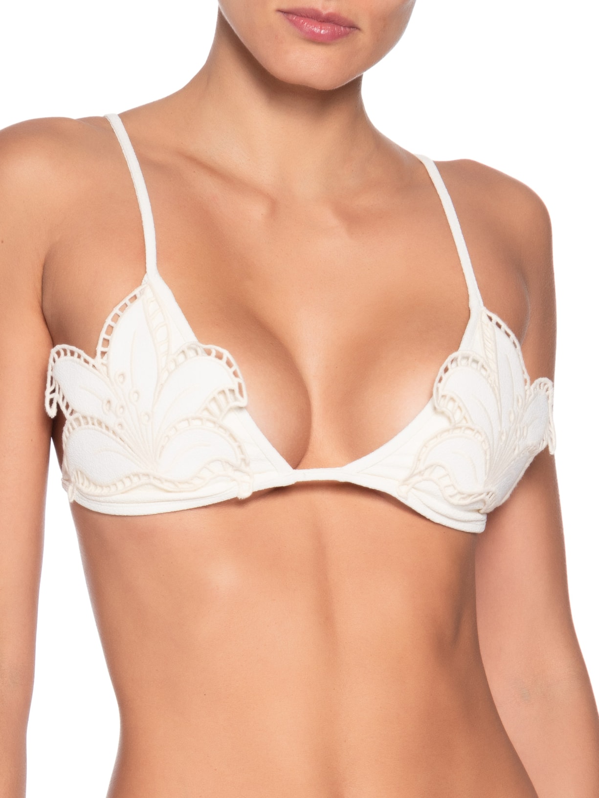 Biquini Artesanal Flor Richelieu Branco Farm Praia