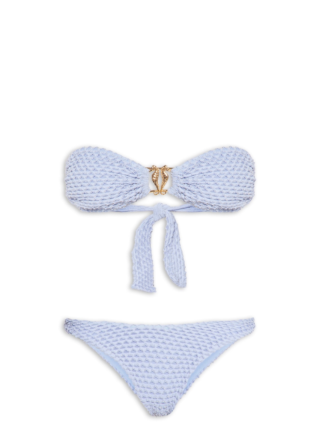 Biquíni Asa Delta Textura Cavalo Marinho - Azul