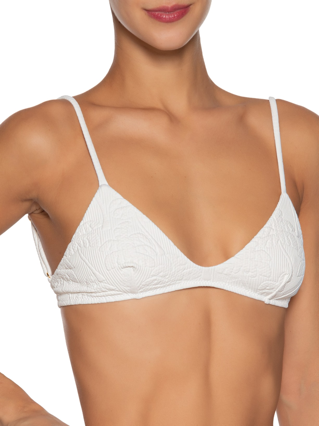 Biquíni Asa Delta Textura Coqueiro Branco Farm Praia