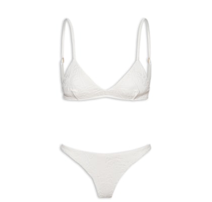 Biquíni Asa Delta Textura Coqueiro - Branco