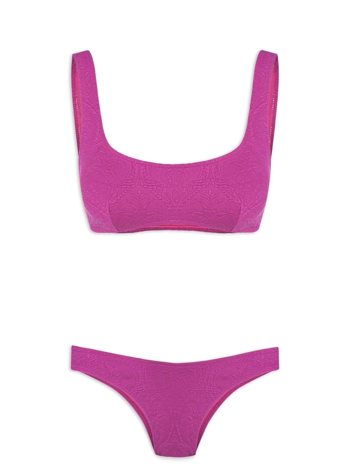 Biquíni Asa Delta Textura Coqueiro - Rosa