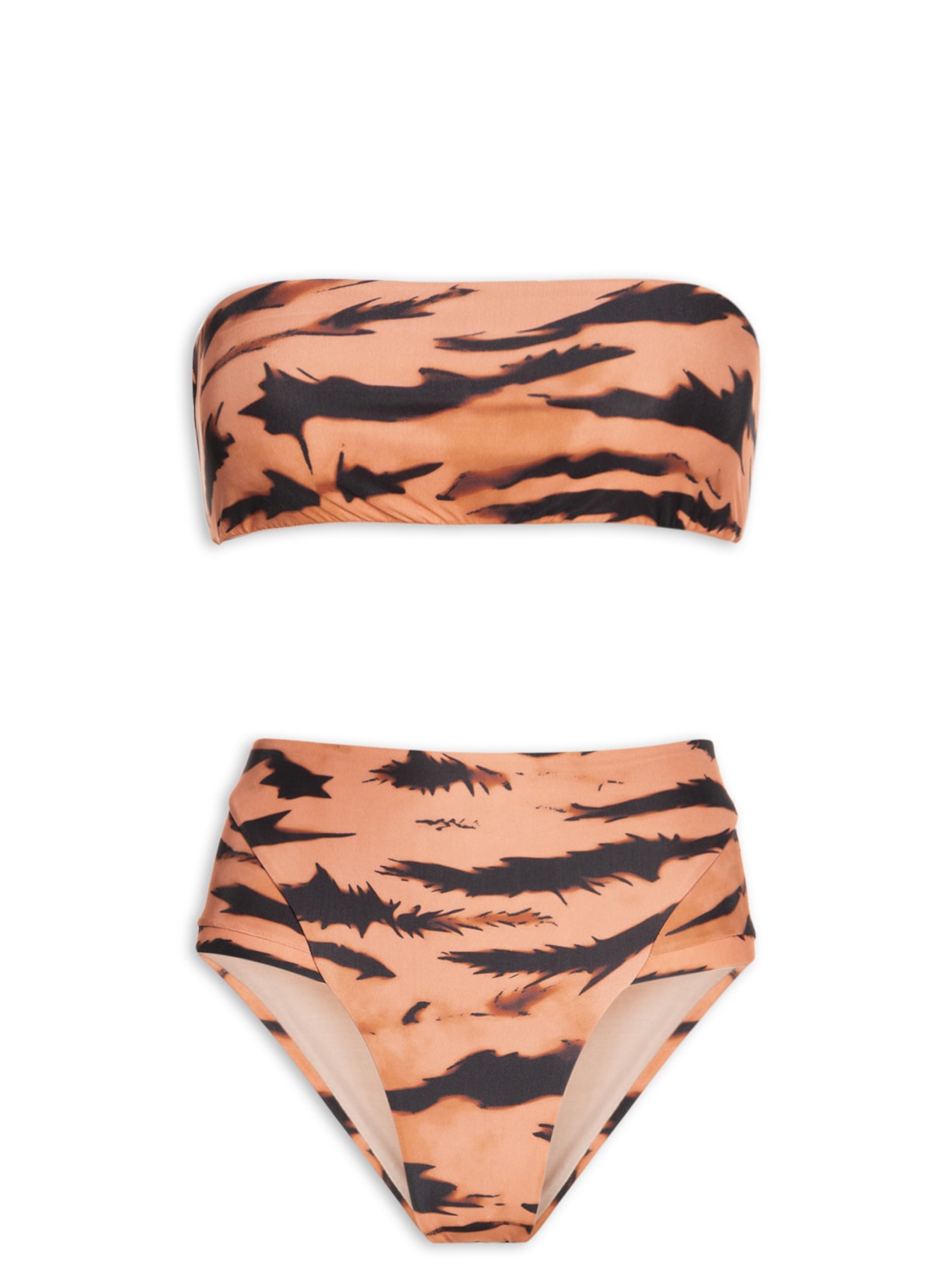 Biquíni Bandeau High-Leg - Bege