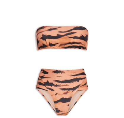 Biquíni Bandeau High-Leg - Bege