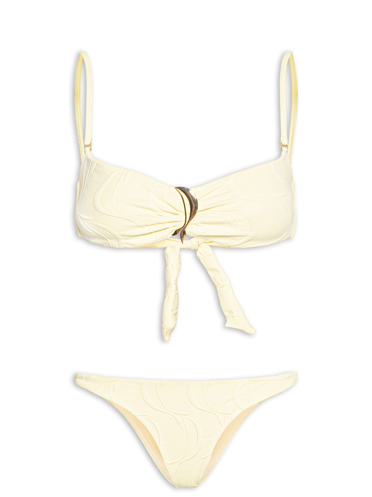 Biquíni Bandeau Textura Peixe - Amarelo