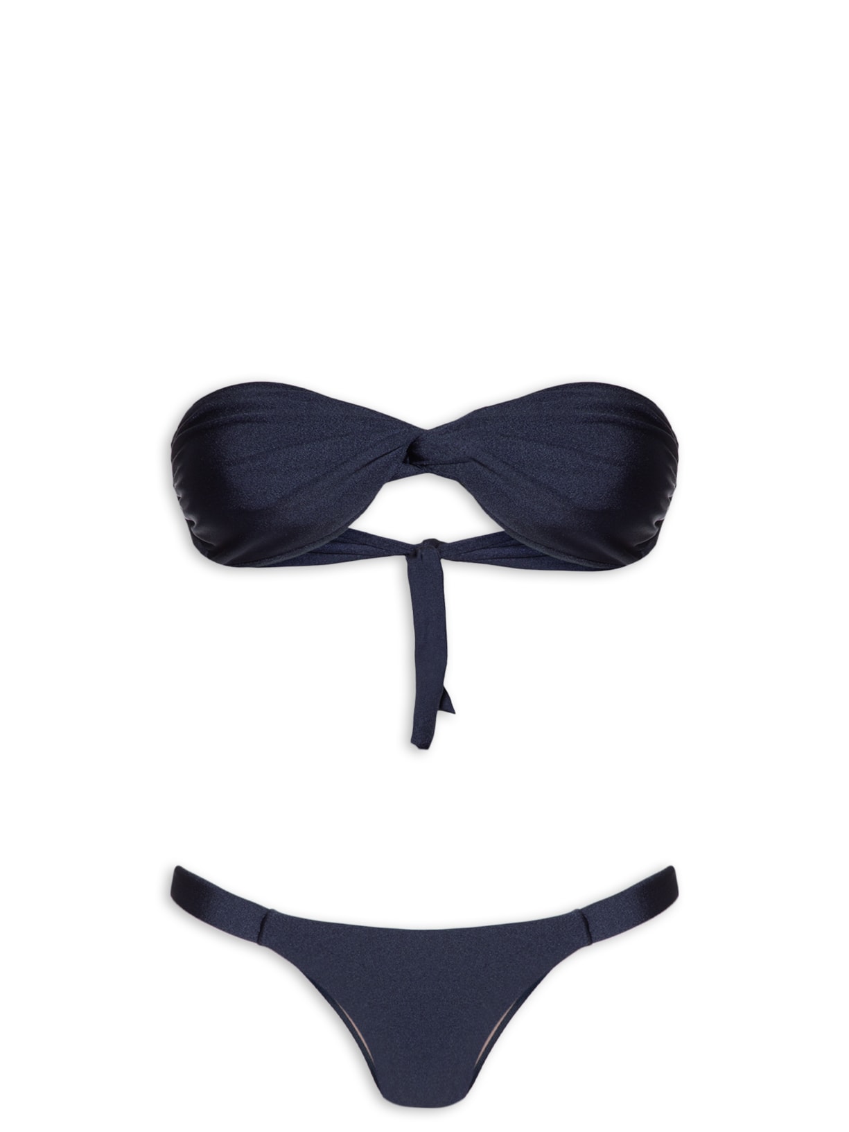 Biquíni Bandeau Torcido E Calcinha Fixa Azul '2Essential