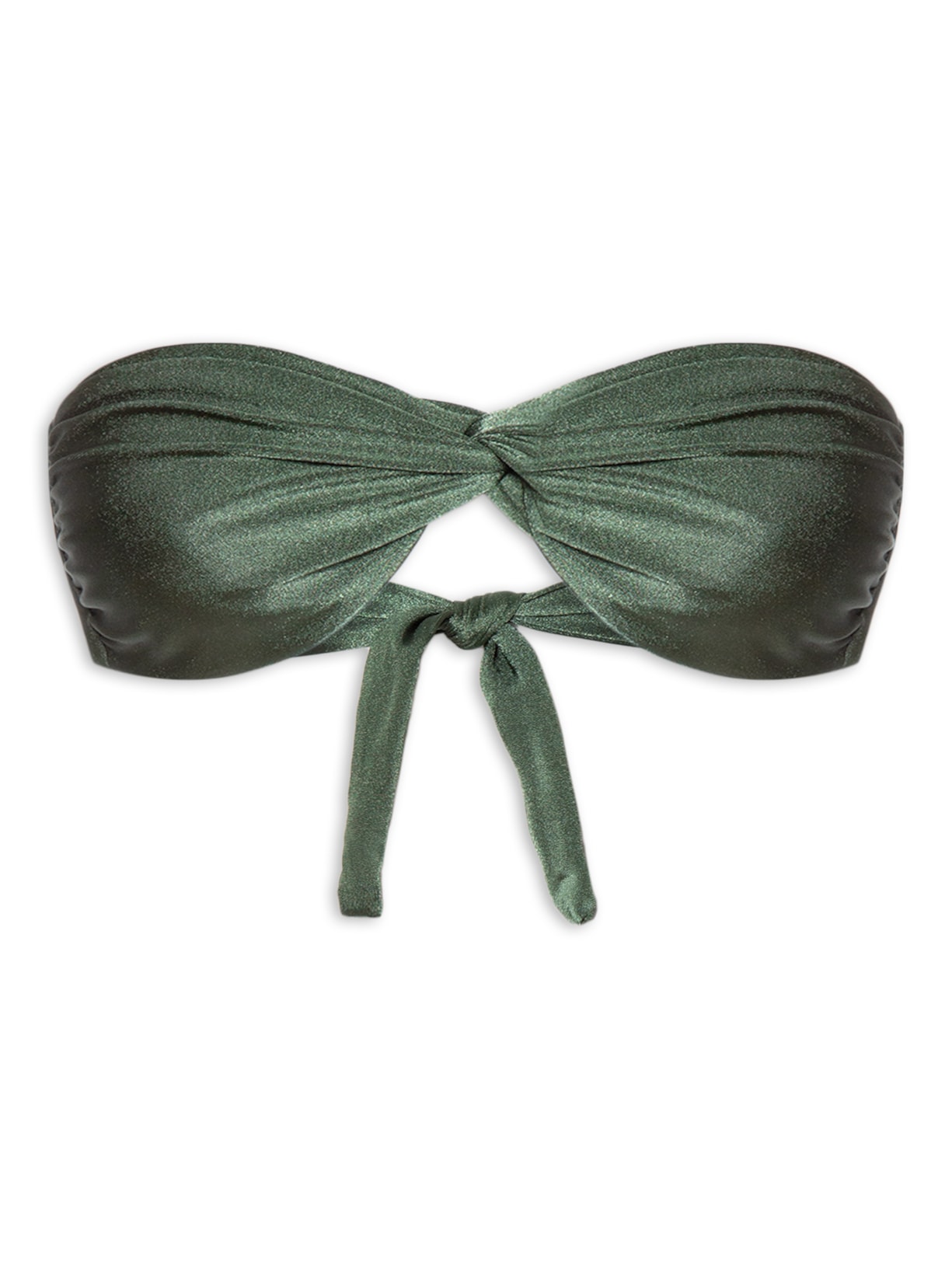 Biquíni Bandeau Torcido E Calcinha Fixa Verde '2Essential