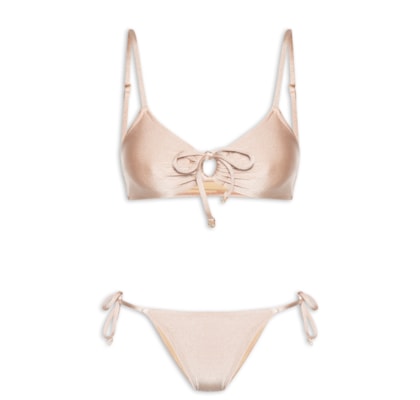 Biquíni Com Amarração Centro E Lateral - Marrom