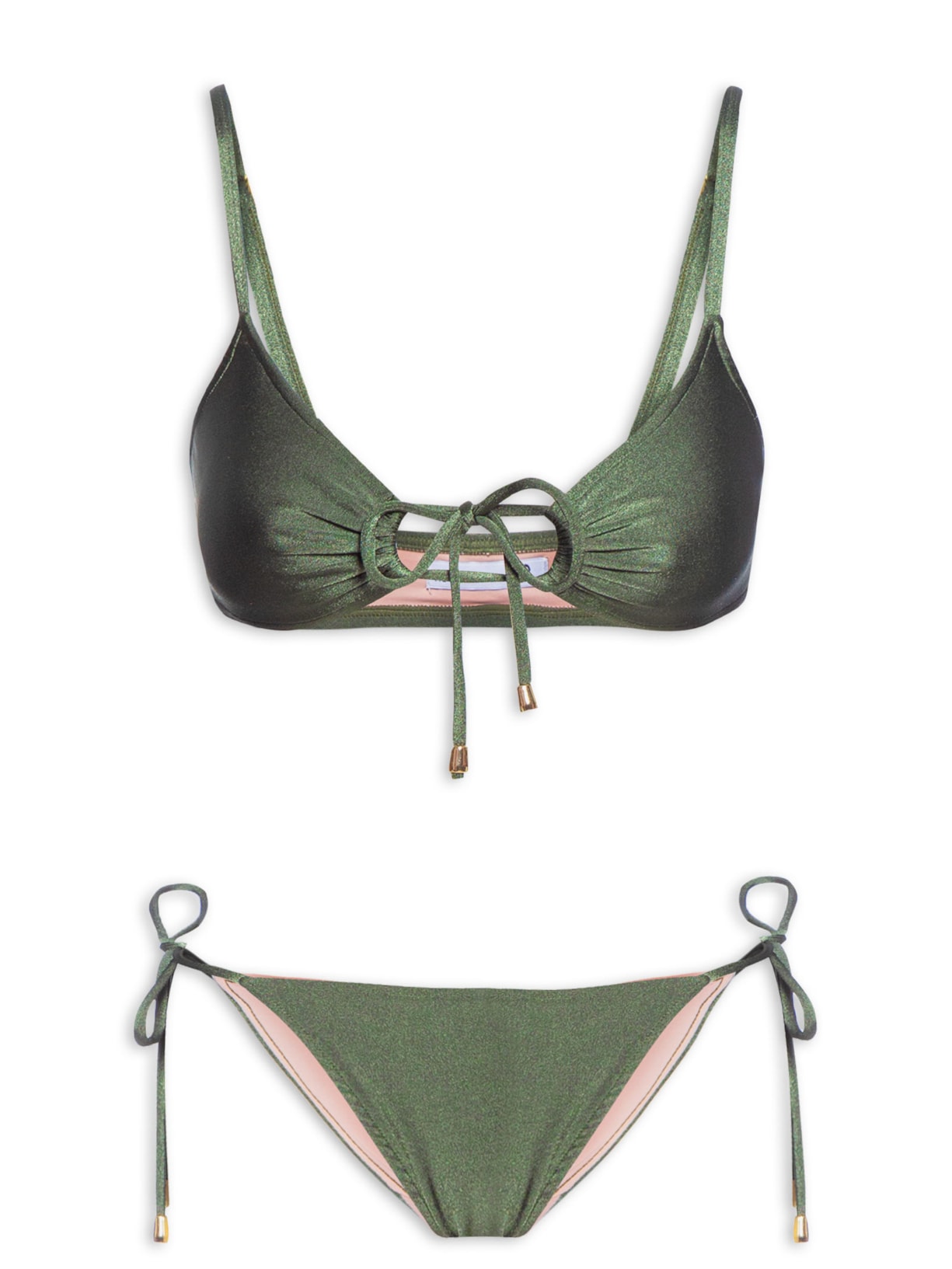 Biquíni Com Amarração Centro E Lateral - Verde